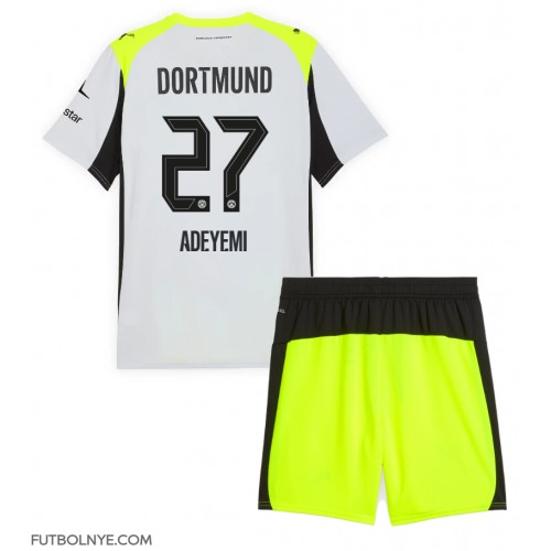 Camiseta Borussia Dortmund Karim Adeyemi #27 Visitante Equipación para niños 2025-26 manga corta (+ pantalones cortos)